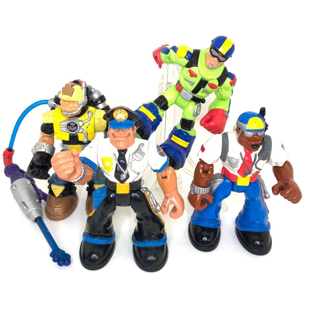 Fisher-Price / Mattel Vintage Rescue Heroes Action Figure Lot (4 Figures)